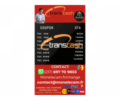 Changez Vos coupons PCS MasterCard et Transcash contre CFA XFA Mobile money 